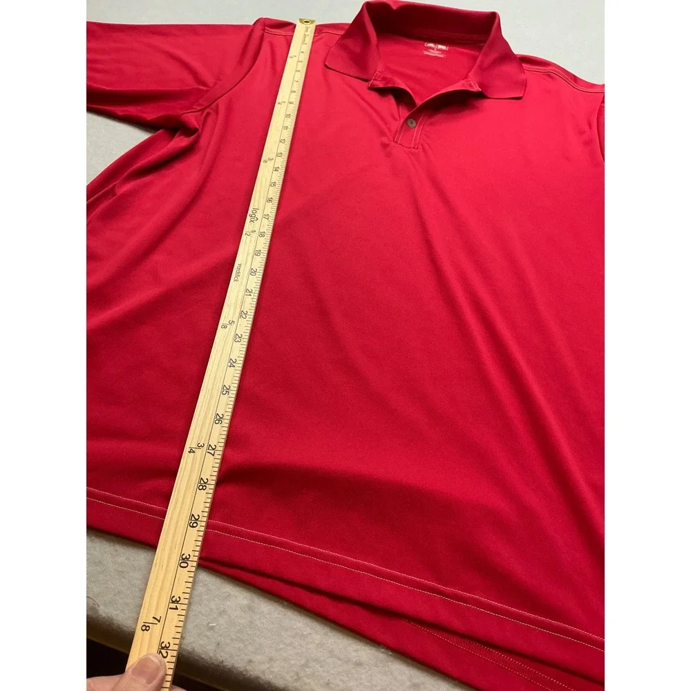 Adidas Vintage Polo Shirt Red Short Sleeve‎ Performance Golf Mens XL Z72993